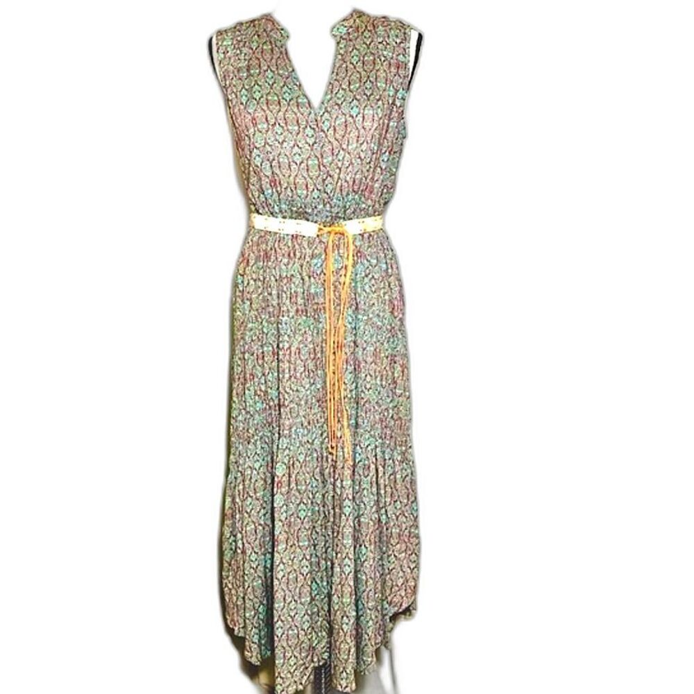 🌟 Mystree Felicity Smocked Sleeveless Maxi Sz S #D3 - Picture 2 of 8